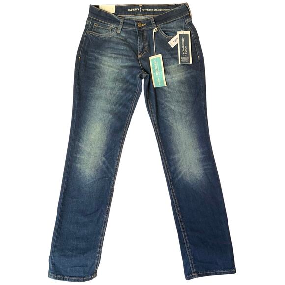 Old Navy Women Jeans size 2 US Blue Mid Rise Stretch Boyfriend Straight NWT - Picture 1 of 12